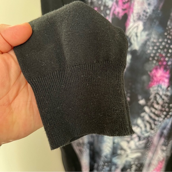 Willow & Thread black and purple multi media graphic long sleeve shirt dress 2XL - Picture 8 of 9